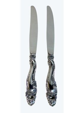 2 Gorham Sterling Silver Decor Modern Hollow Dinner Knives Knife 9 5/8"